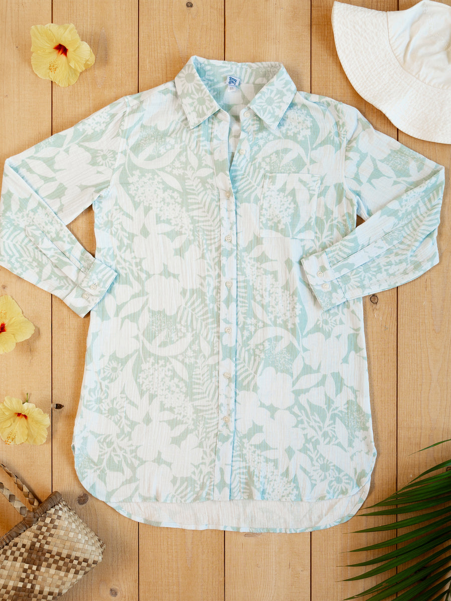 Emma Jean Seafoam Plaid L/S Button Down
