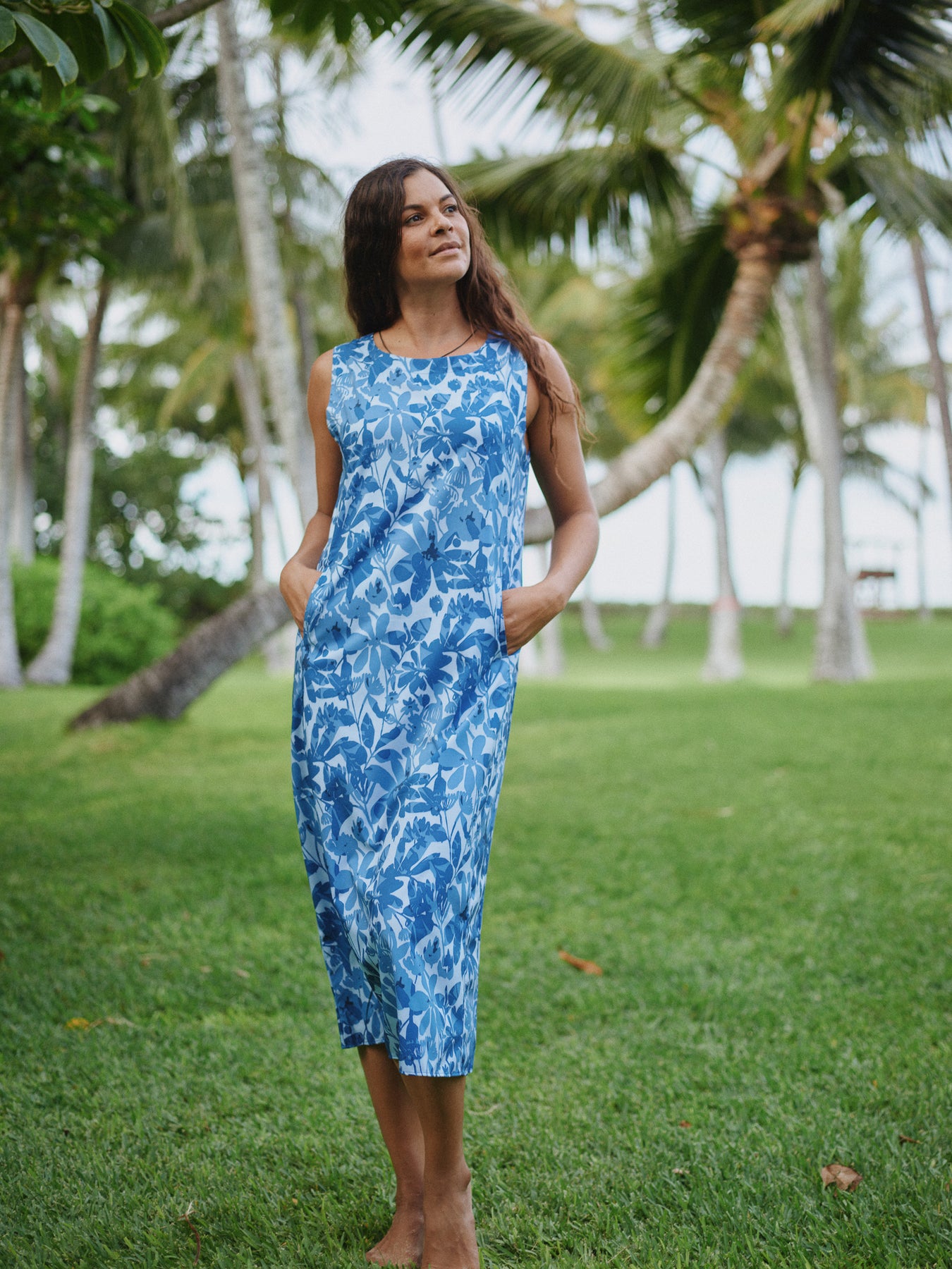 Camo Floral Blues Sun Dress Long RipSkirt Australia
